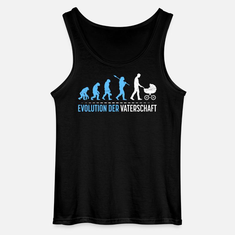 Werdender Vater EVOLUTION DER VATERSCHAFT Lustig - Gildan Männer Tank Top - Schwarz