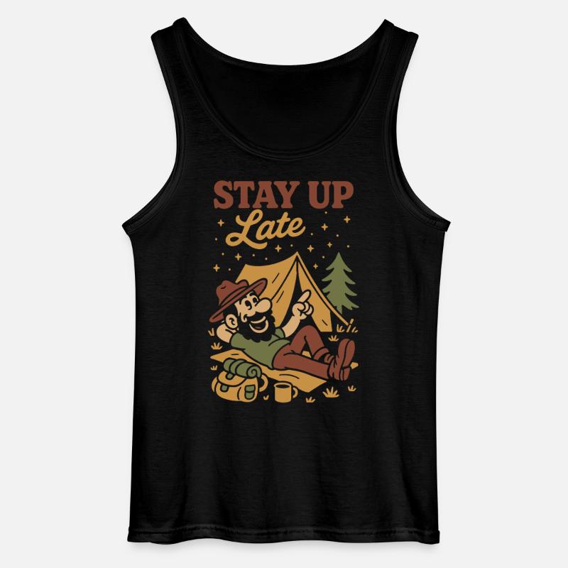 Lustiger Camping Camper Sternenhimmel - Gildan Männer Tank Top - Schwarz