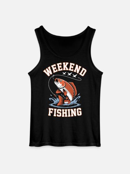 Weekend Fishing Splash T-shirt Design - Gildan Men’s Tank Top - black