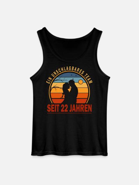 22 Years Unbeatable Team Love Gift Couple - Gildan Men’s Tank Top - black