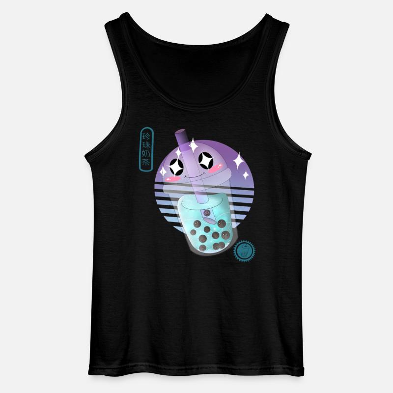Kawaii Bubble Tee Illustration - Gildan Männer Tank Top - Schwarz