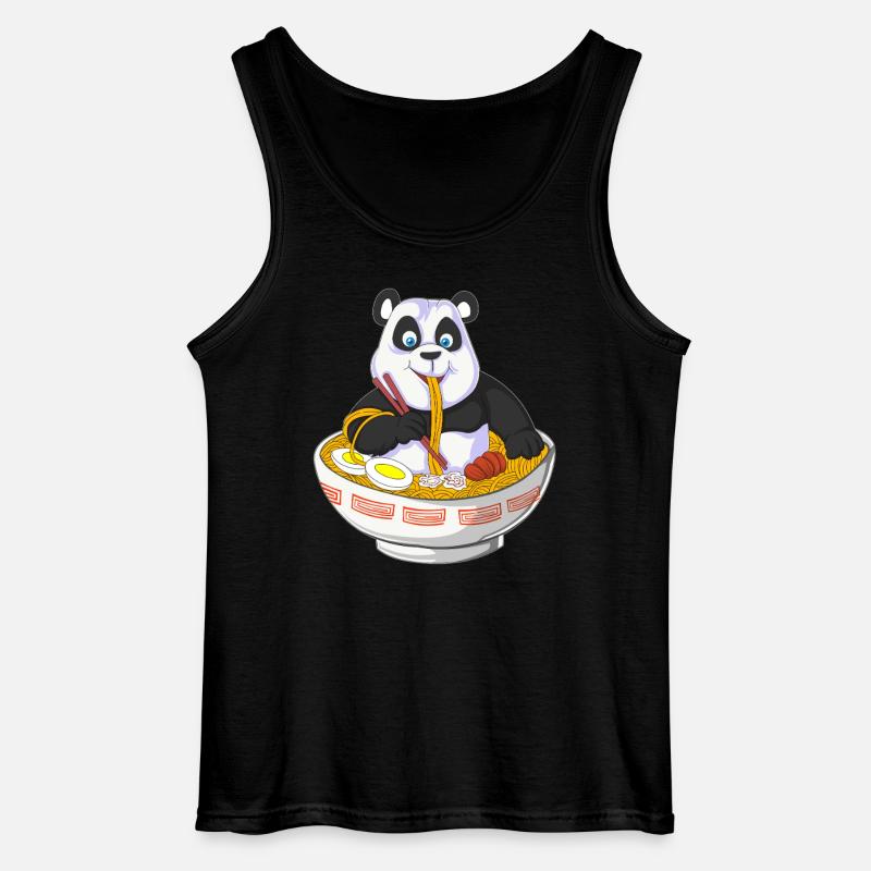 Panda Chef mit Nudelschüssel Design - Gildan Männer Tank Top - Schwarz