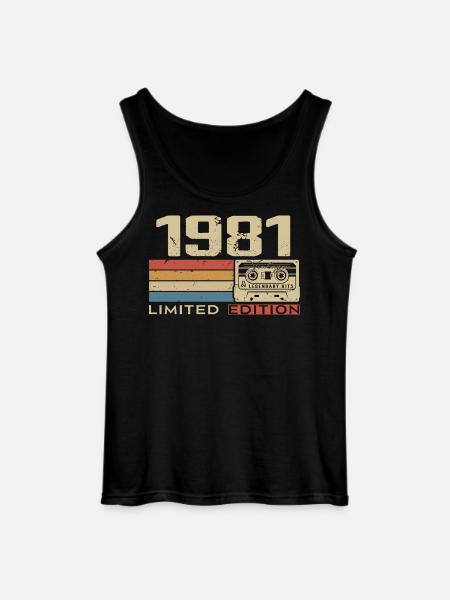 Legenden 1981 Vintage 1981 Jubileum 1981 vintage - Gildan mannen tanktop - zwart