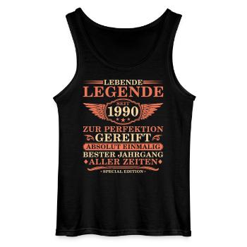 35th Birthday Vintage Year 1990 - Gildan Men’s Tank Top - black - Front - AI Model Male 185 dark (185cm)