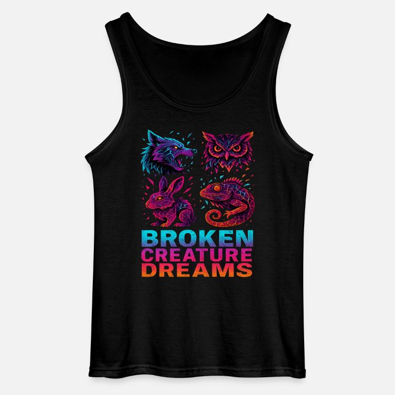 Bizarre Abstrakte Tiere Broken Creatures - Gildan Männer Tank Top - Schwarz