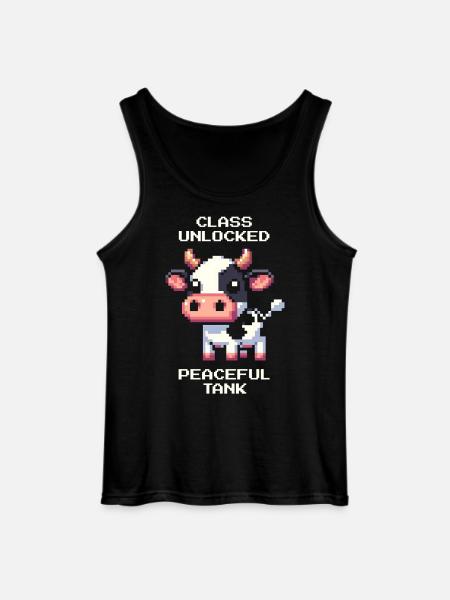 Class: Peaceful Tank | Cow Humor - Gildan Men’s Tank Top - black