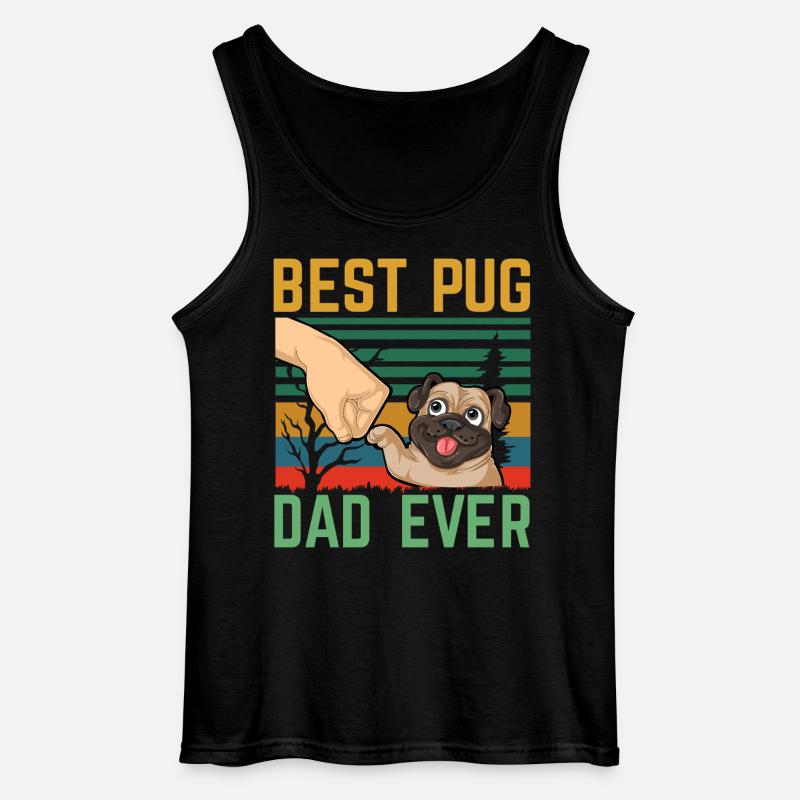 Bester Mops-Papa aller Zeiten - Gildan Männer Tank Top - Schwarz
