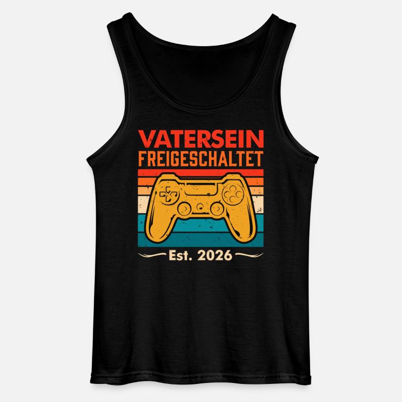 Werdender Papa VATERSEIN FREIGESCHALTET 2026 - Gildan Männer Tank Top - Schwarz