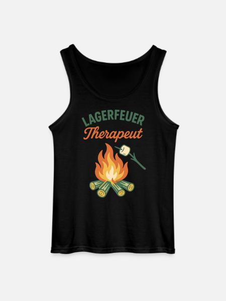 Campfire Therapist Camping Adventure Camper - Gildan Men’s Tank Top - black