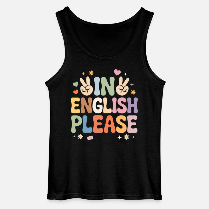 In English Please Englischlehrer Englischlehrerin - Gildan Männer Tank Top - Schwarz