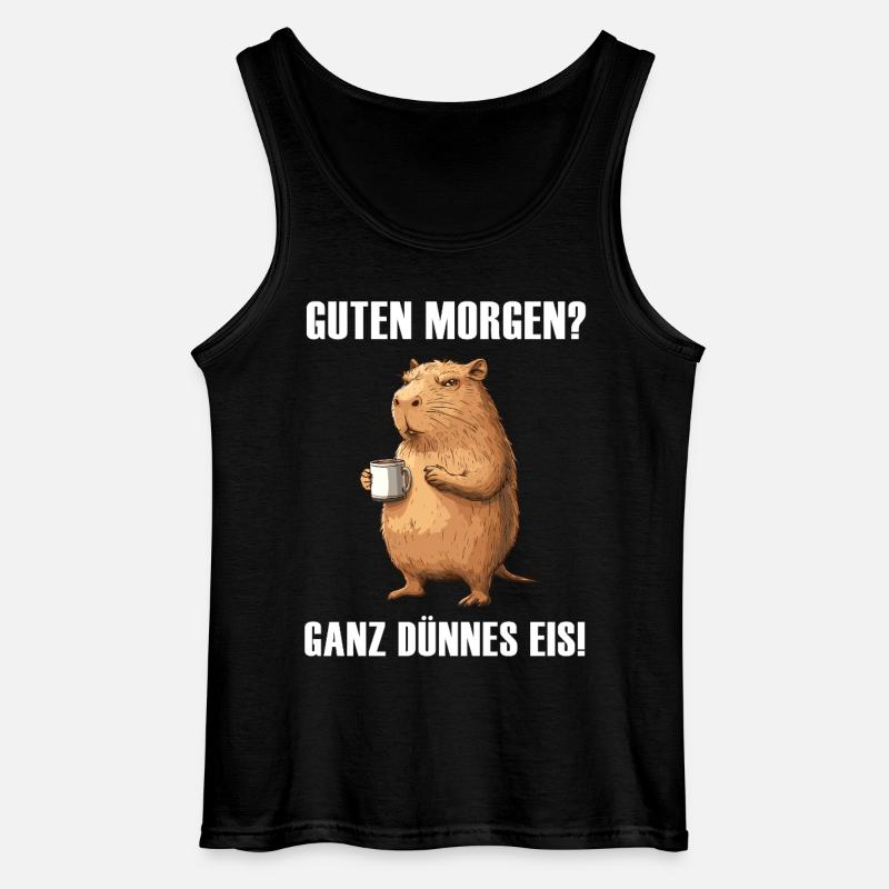 Capibara con tazza da caffè - Canotta da uomo Gildan - nero