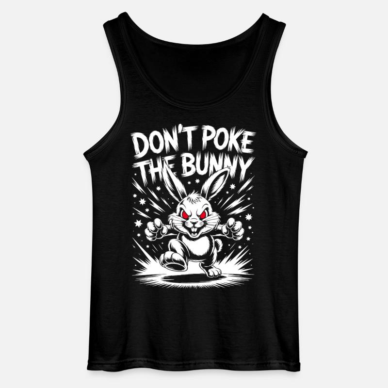Angry Bunny Protest Design - Gildan Men’s Tank Top - black