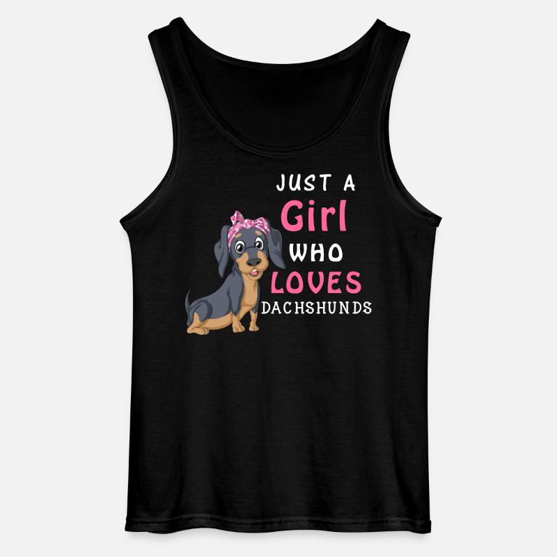 Mädchen liebt Dackel T-Shirt - Gildan Männer Tank Top - Schwarz