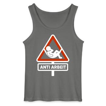 Panneau anti travail – Chemise anti-fraude au temps de travail Malle - Débardeur Gildan Homme - charbon - Devant - AI Model Male 185 dark (185cm)