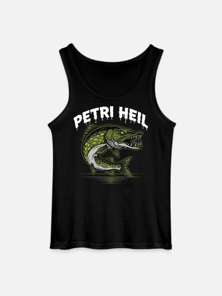 Petri Heil Angler Shirt - Gildan Men’s Tank Top - black