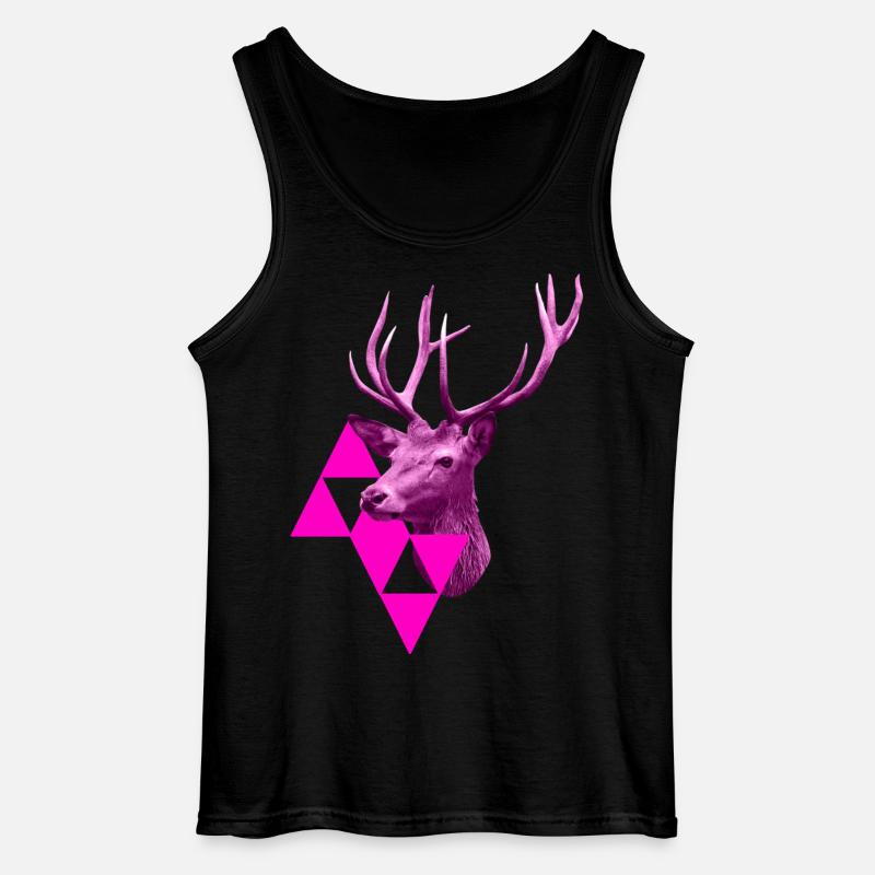 pinker Hirsch - Gildan Männer Tank Top - Schwarz
