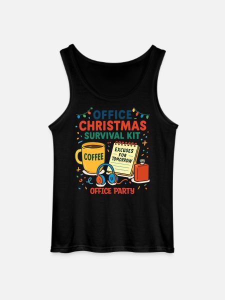 Büro-Weihnachtsfeier-Überlebenskit - Gildan Männer Tank Top - Schwarz