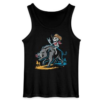 Cowboy Skelet und Wildschwein Abenteuer - Gildan Männer Tank Top - Schwarz - Vorne - AI Model Male 185 dark (185cm)