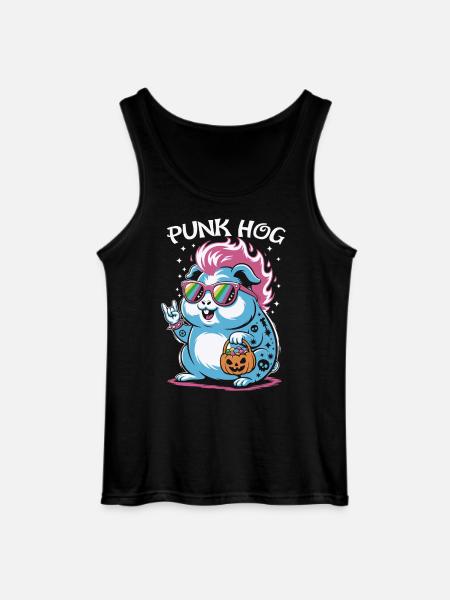 Punk Hamster Guinea Pig Costume - Gildan Men’s Tank Top - black
