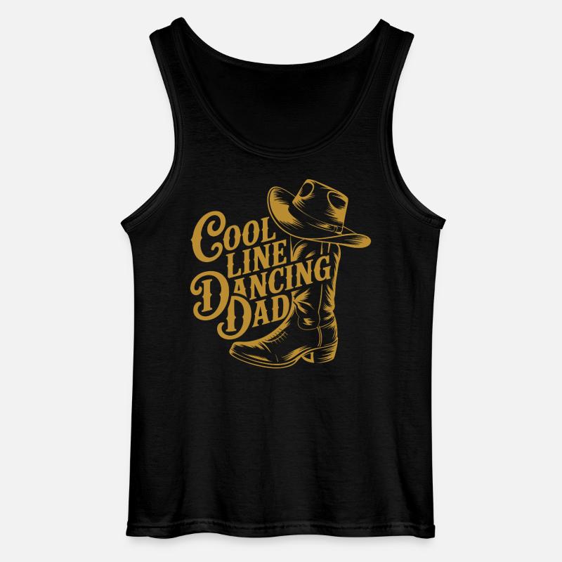 Linedancing Papa Design - Gildan Männer Tank Top - Schwarz