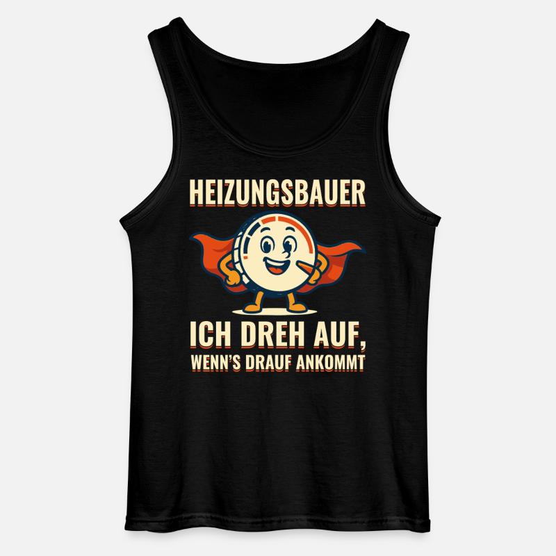 Heizungsbauer Superheld Motiv - Gildan Männer Tank Top - Schwarz