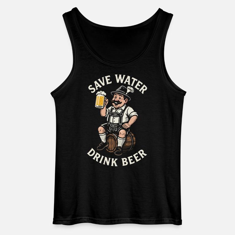 Save water drink beer - Biertrinker - Spruch - Gildan Männer Tank Top - Schwarz