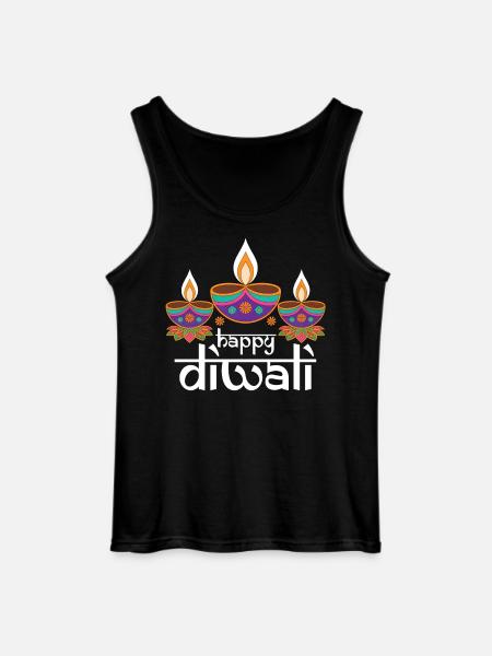 Happy Diwali Festival of Lights - Gildan Men’s Tank Top - black