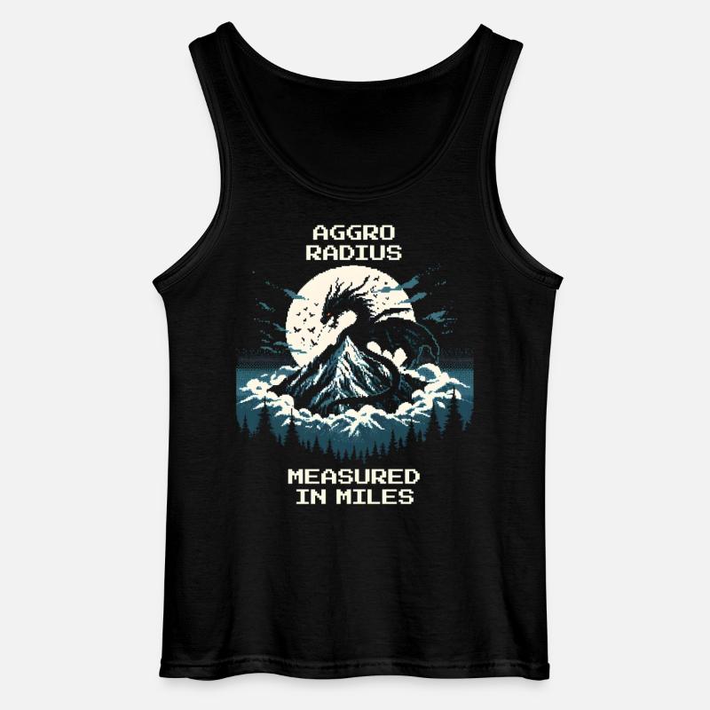 Aggro-Radius | Retro Drache Pixel Art - Gildan Männer Tank Top - Schwarz