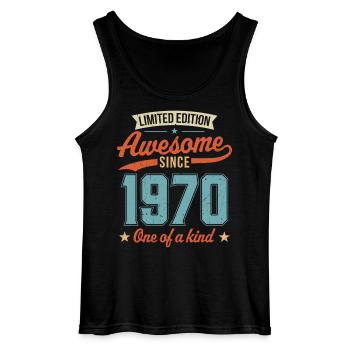 Awesome Since 1970 - Gildan Men’s Tank Top - black - Front - AI Model Male 185 dark (185cm)