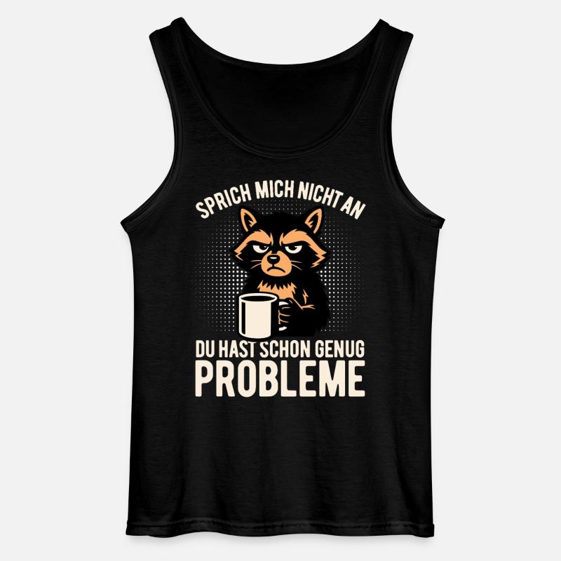 Sprich mich nicht an - Faultier Kaffee - Gildan Männer Tank Top - Schwarz