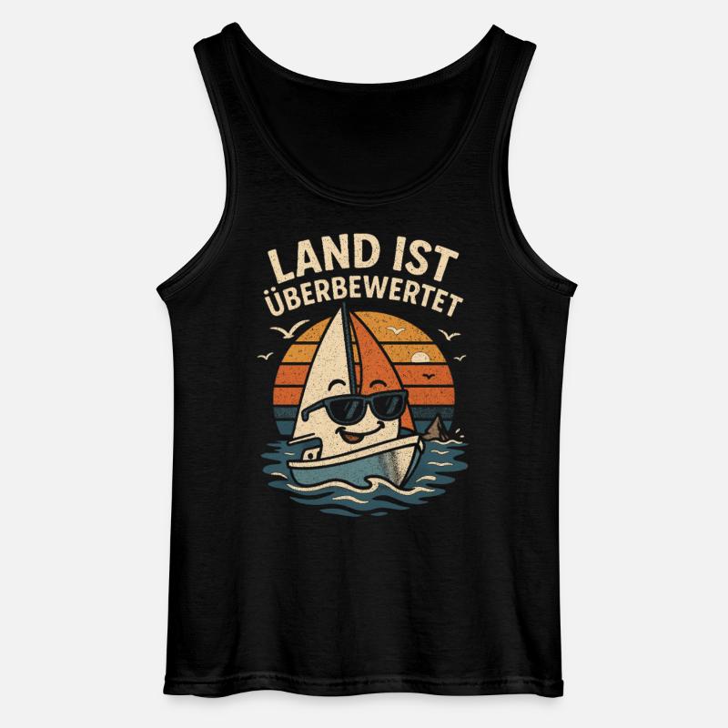 Überbewertetes Land Surfboot - Gildan Männer Tank Top - Schwarz