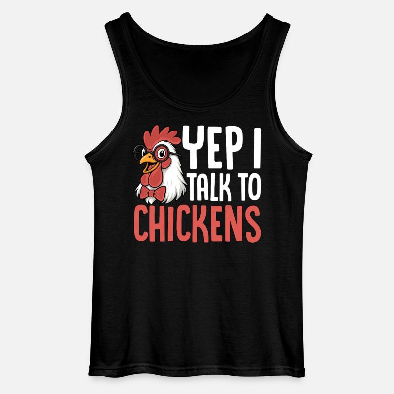 Ich rede mit Hühnern Spruch - Gildan Männer Tank Top - Schwarz
