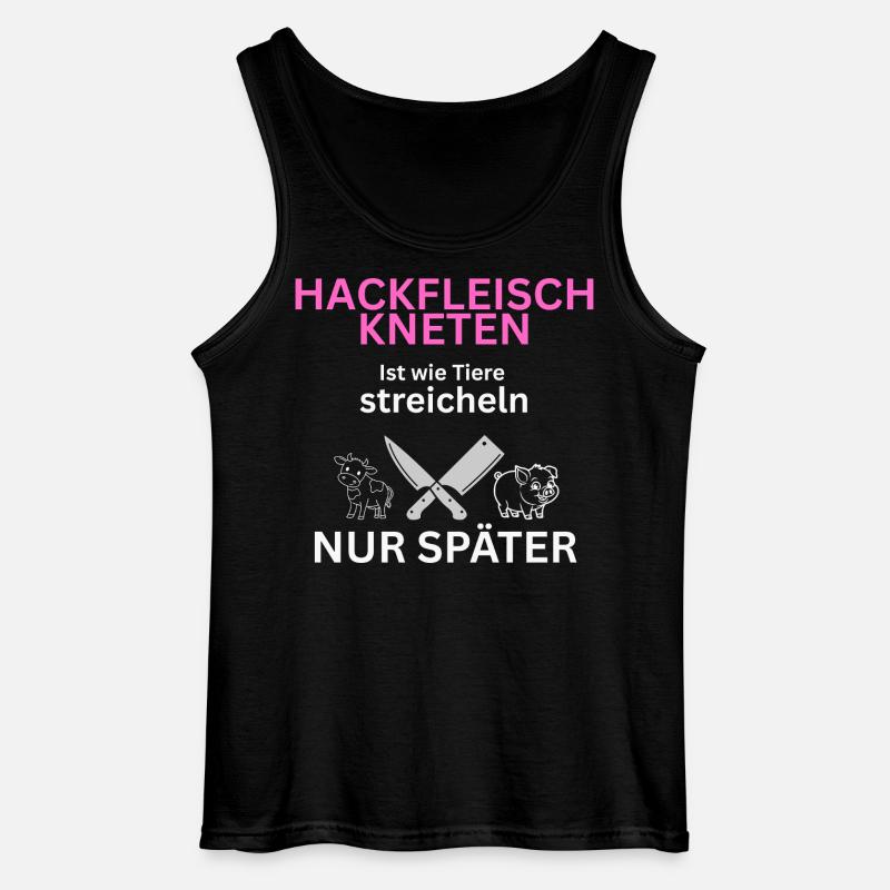 Fleisch Esser - Tiere streicheln-nur Später - Gildan Männer Tank Top - Schwarz