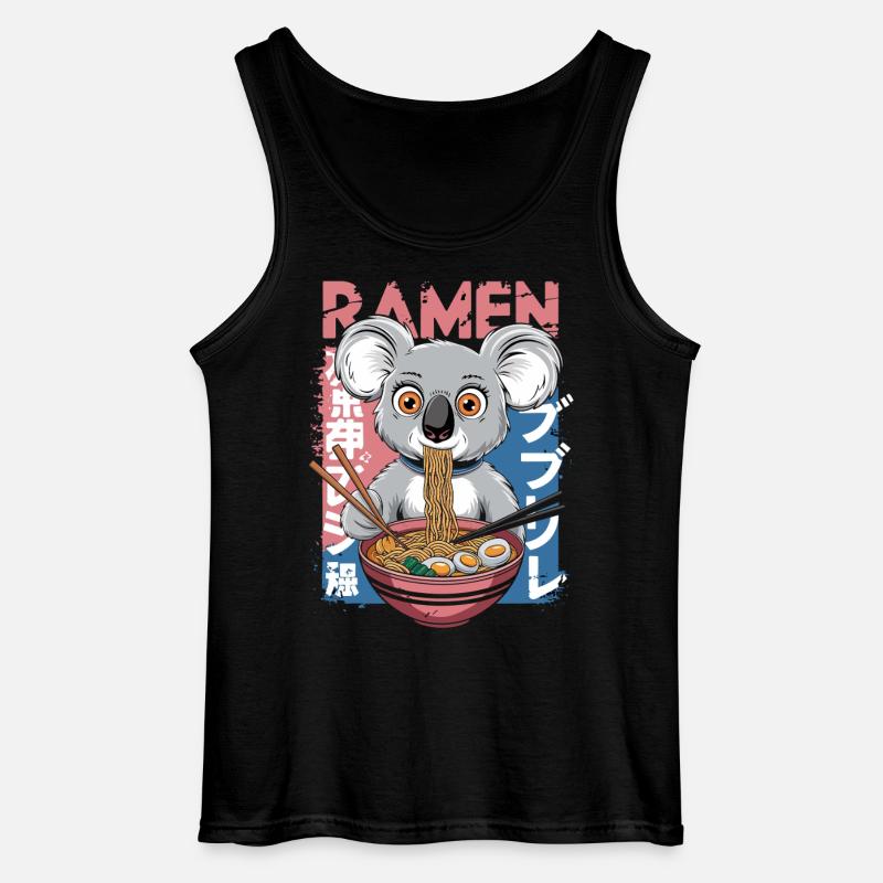 Kauender Koala Ramen - Gildan Männer Tank Top - Schwarz