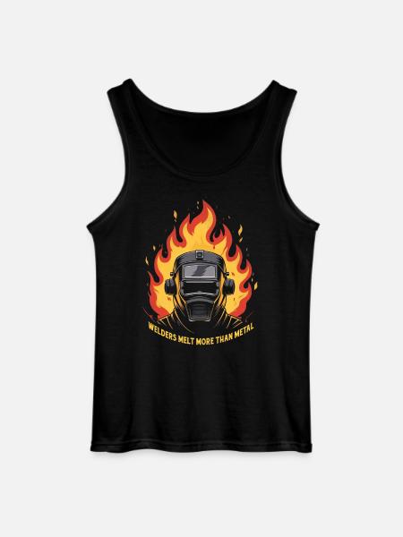 Flammenhelm: Brennende Metallkunst - Gildan Männer Tank Top - Schwarz