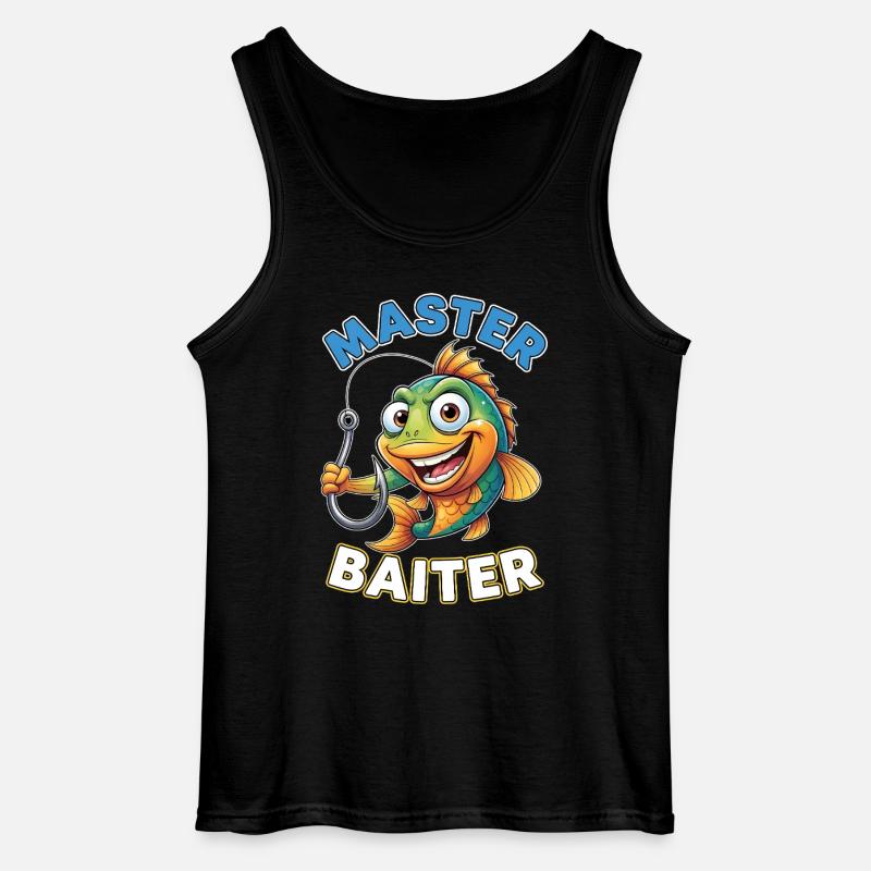 Master Baiter – Funny Angler Saying - Gildan Men’s Tank Top - black