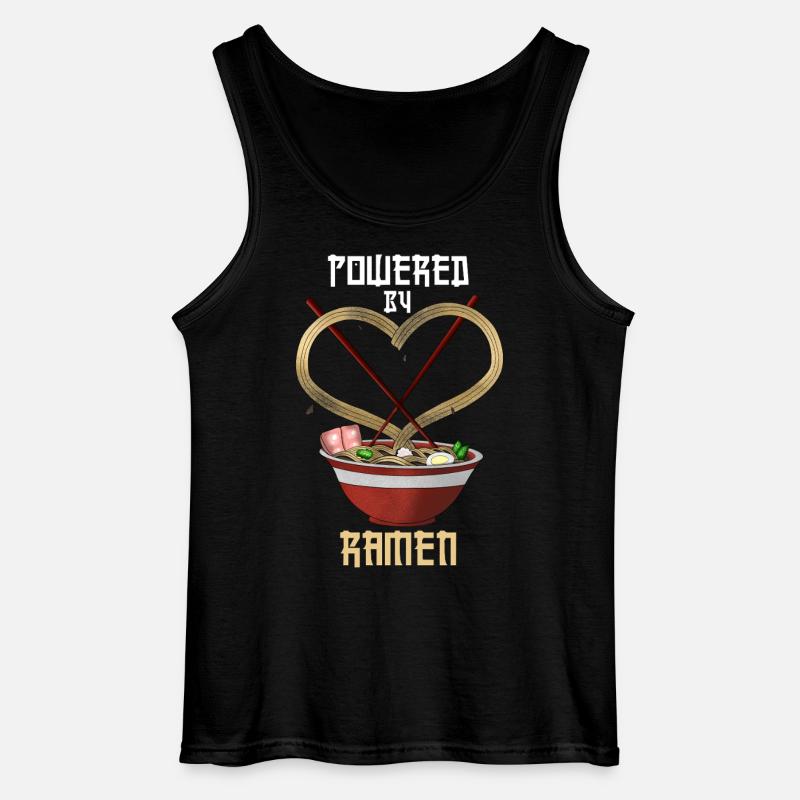 Powered by Ramen Funny Tee - Gildan Männer Tank Top - Schwarz