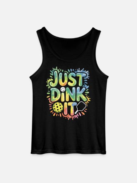 Colorful Just Dink It Shirt for Pickleball Fans - Gildan Men’s Tank Top - black