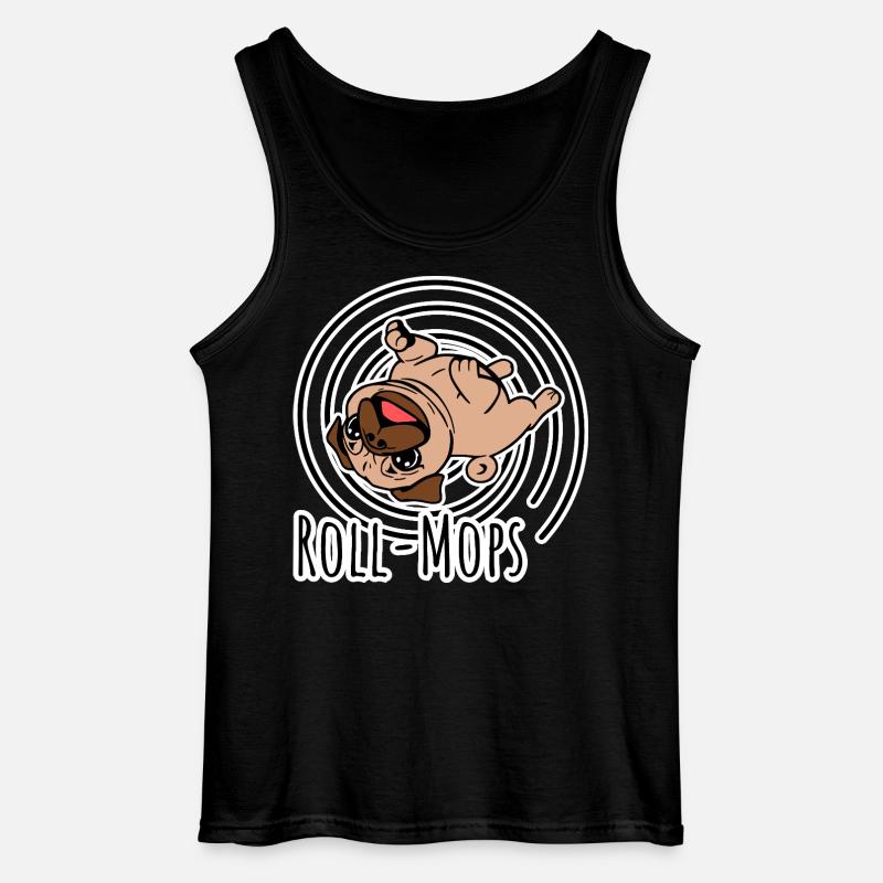 Rolling Pug - En rullende mops - Gildan singlet for menn - svart