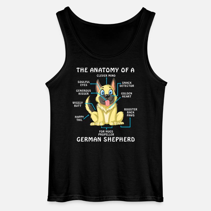 Anatomie eines Deutschen Schäferhundes - Gildan Männer Tank Top - Schwarz