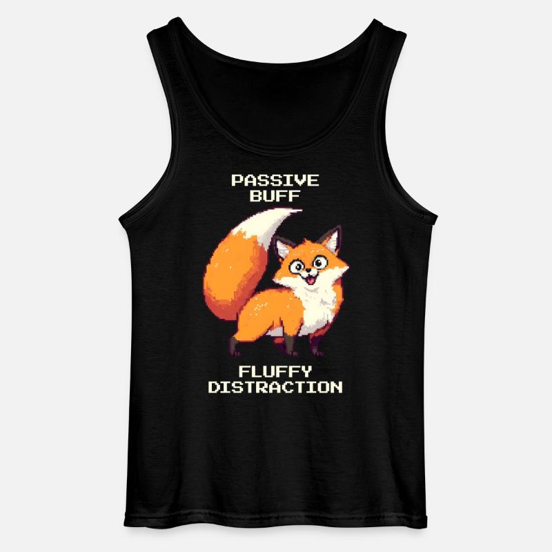Fluffy Distraction | derpy fox - Gildan Men’s Tank Top - black