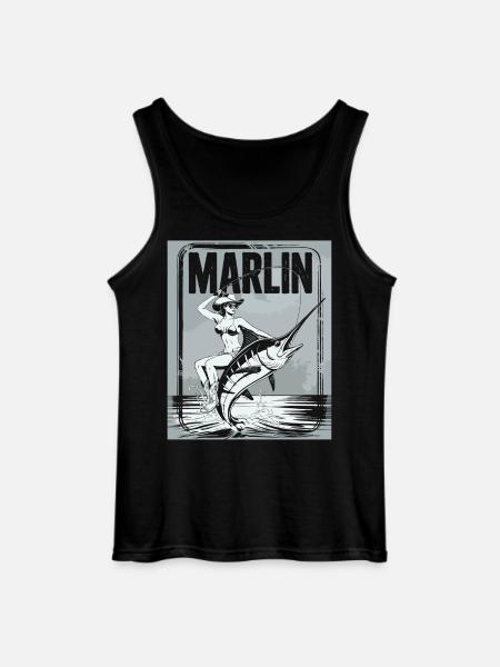 Marlin Pêcheuse Rétro - Débardeur Gildan Homme - noir