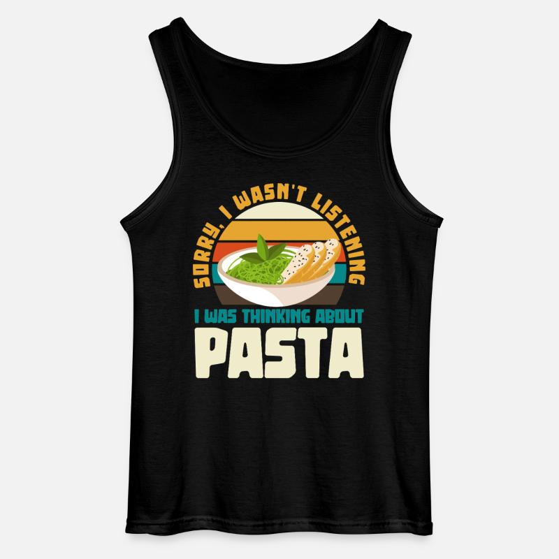 Ich dachte an Pasta Retro-Design - Gildan Männer Tank Top - Schwarz
