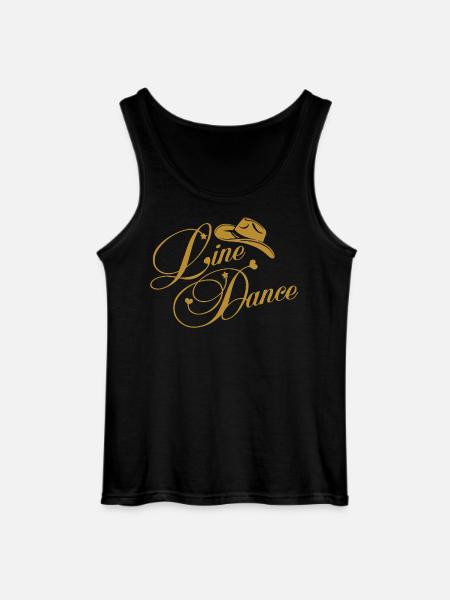 Line Dance Gold Western Logo - Gildan Männer Tank Top - Schwarz