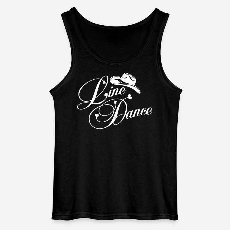 Line Dance Silhouette mit Hut - Gildan Männer Tank Top - Schwarz