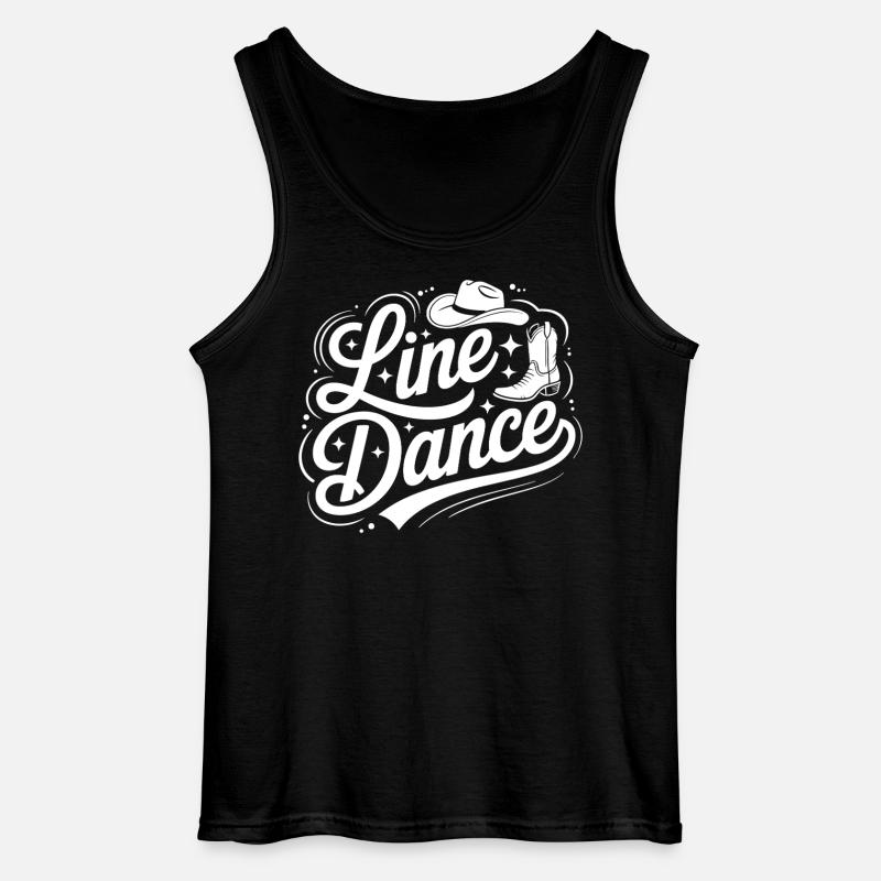 Line Dance Silhouette Schriftzug - Gildan Männer Tank Top - Schwarz