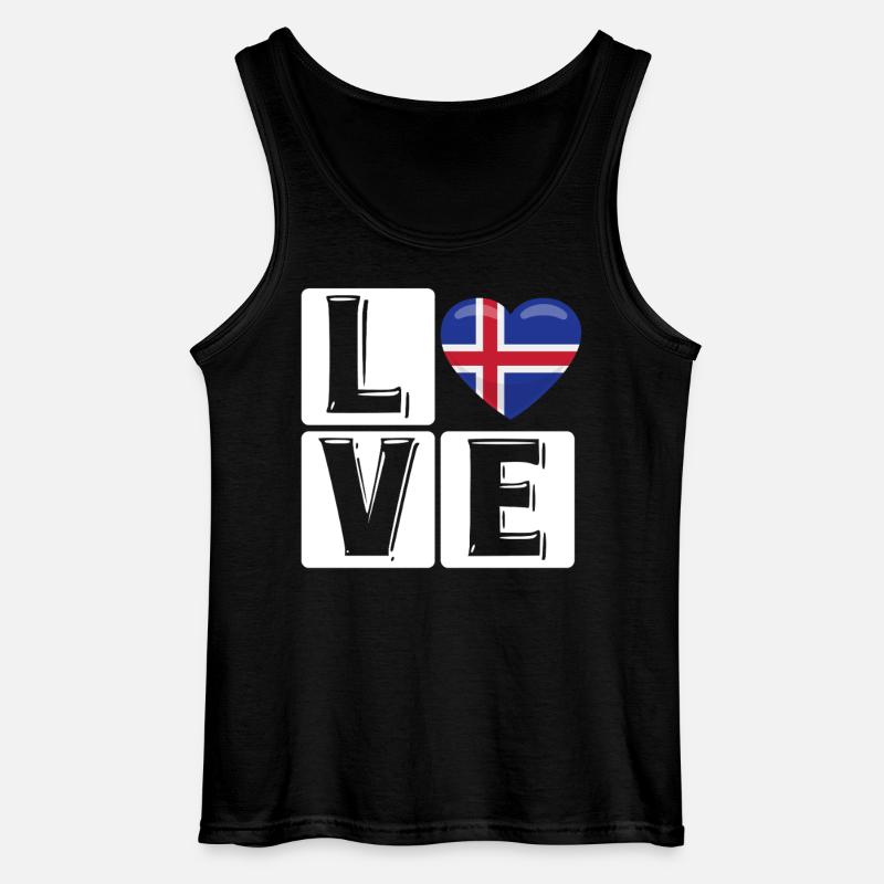 L Liebe Island Herz - Gildan Männer Tank Top - Schwarz