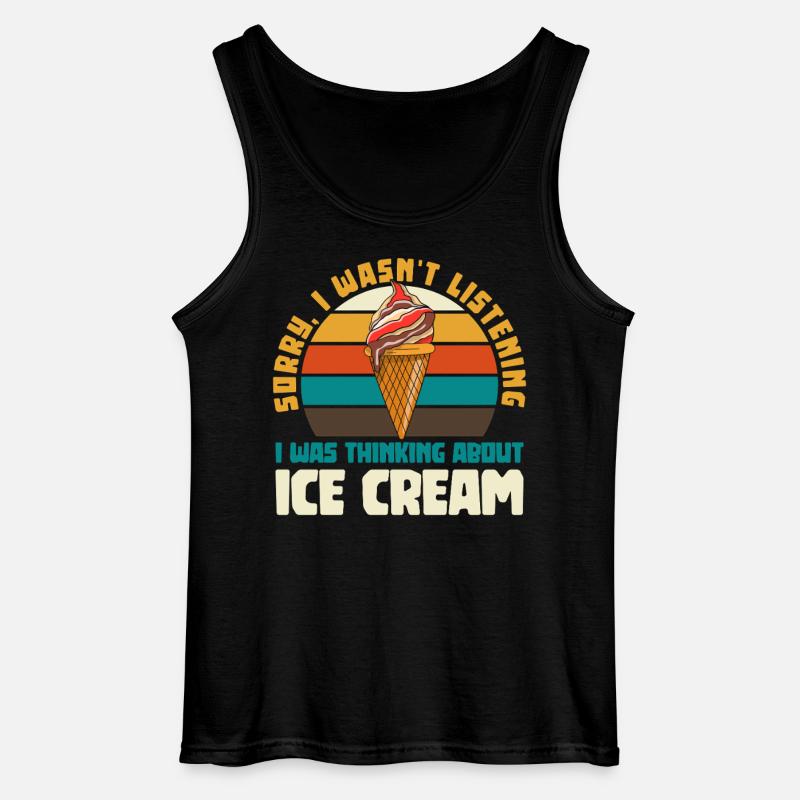 Retro Eiscreme Humor Kreis - Gildan Männer Tank Top - Schwarz