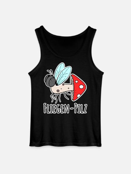 Fly agaric - half fly, half mushroom - Gildan Men’s Tank Top - black