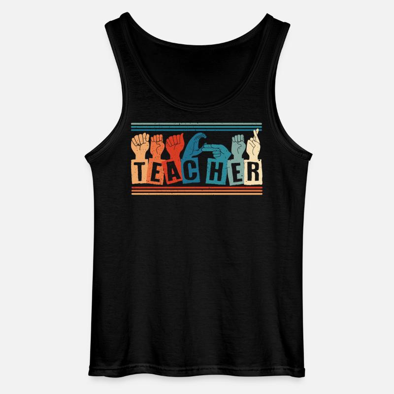 ASL Dolmetscher Gebärdensprache - Gildan Männer Tank Top - Schwarz